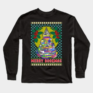 Ugly Christmas Bookish Tree Long Sleeve T-Shirt